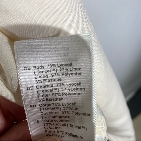 Scotch & Soda Wrap Blazer off white crepe lien women's medium - Picture 6 of 8